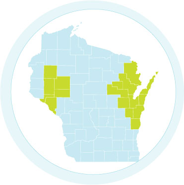 network map of Wisconsin